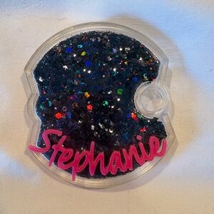 Glittery black Stanley 30oz name plate.
